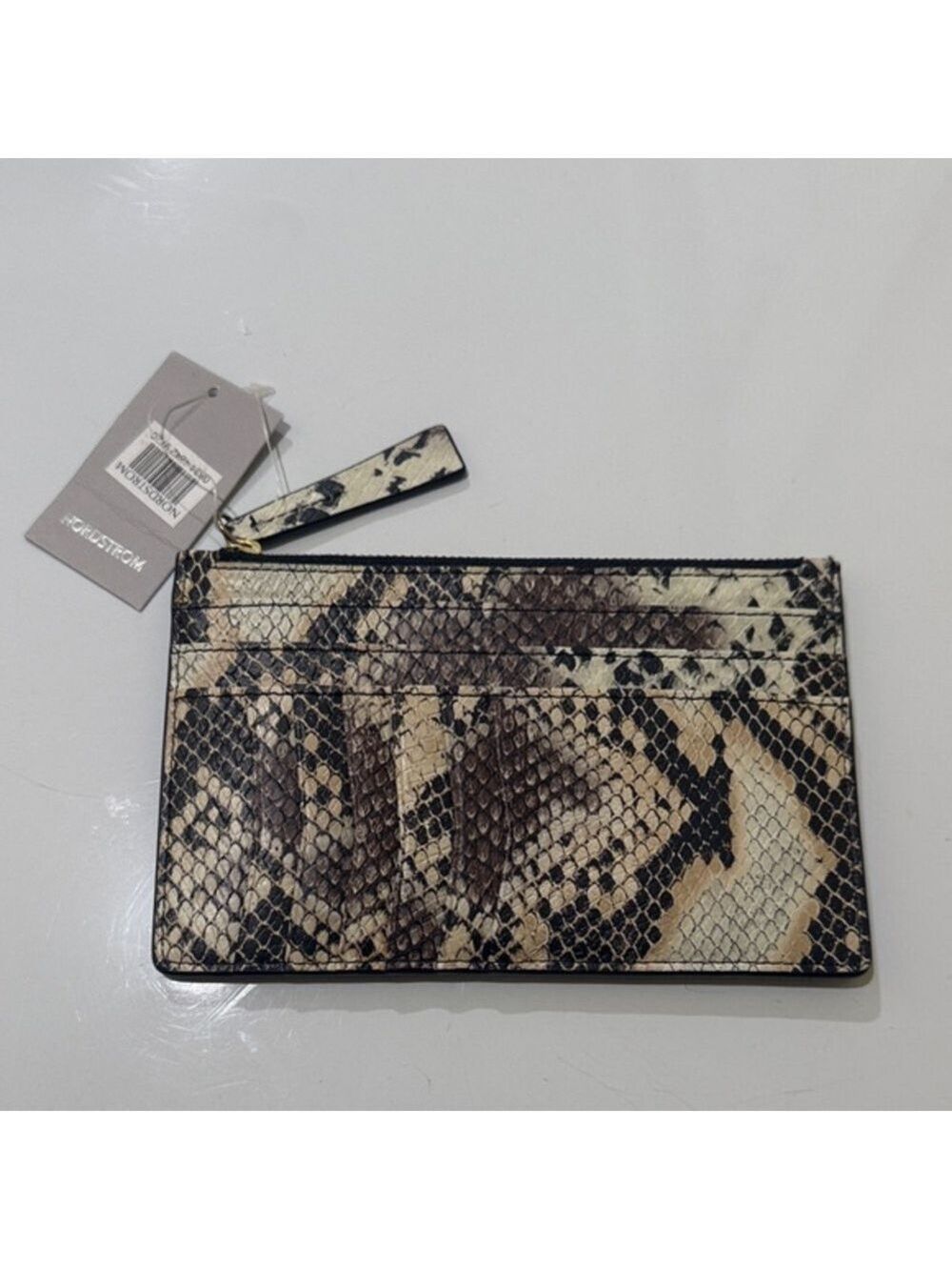 Nordstrom Ivory brown Snake Clutch Credit Card Women’s Code CAS7963
